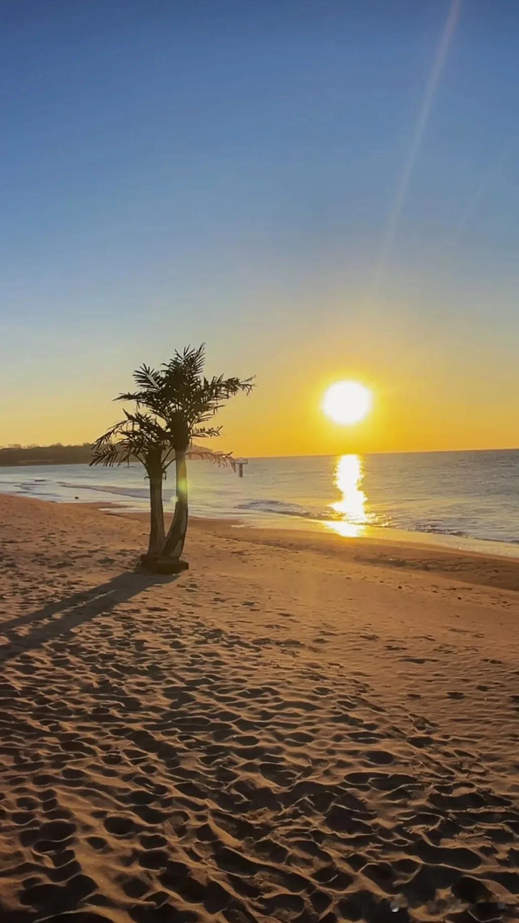 海边日出美景，静谧的浪漫时光。日出的海边真美 海边日出是很美 海滩日出美景