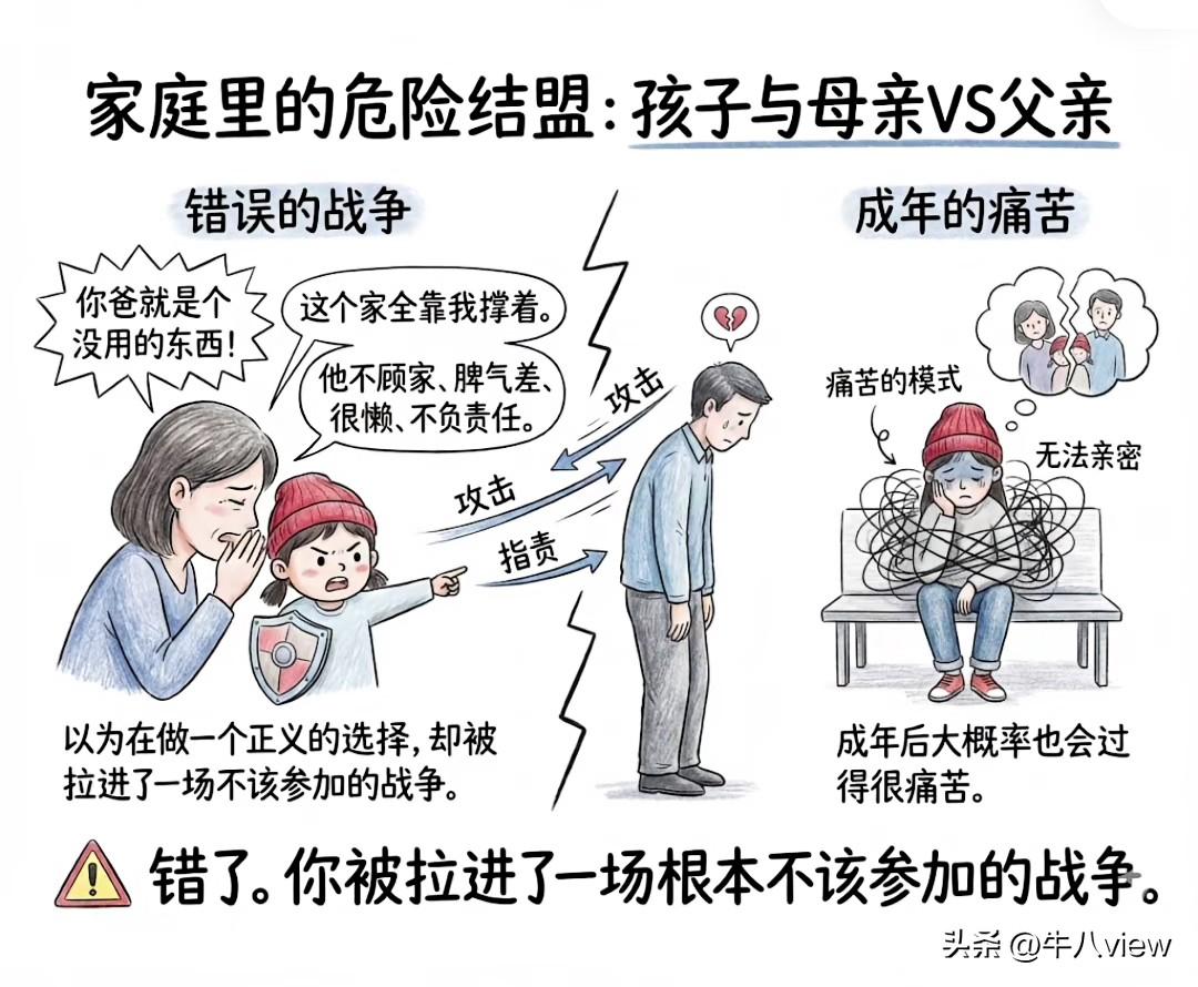 很多女人结婚以后过得不幸福其根源都是因为她太听她妈话了
一个家庭里面最危险的结盟