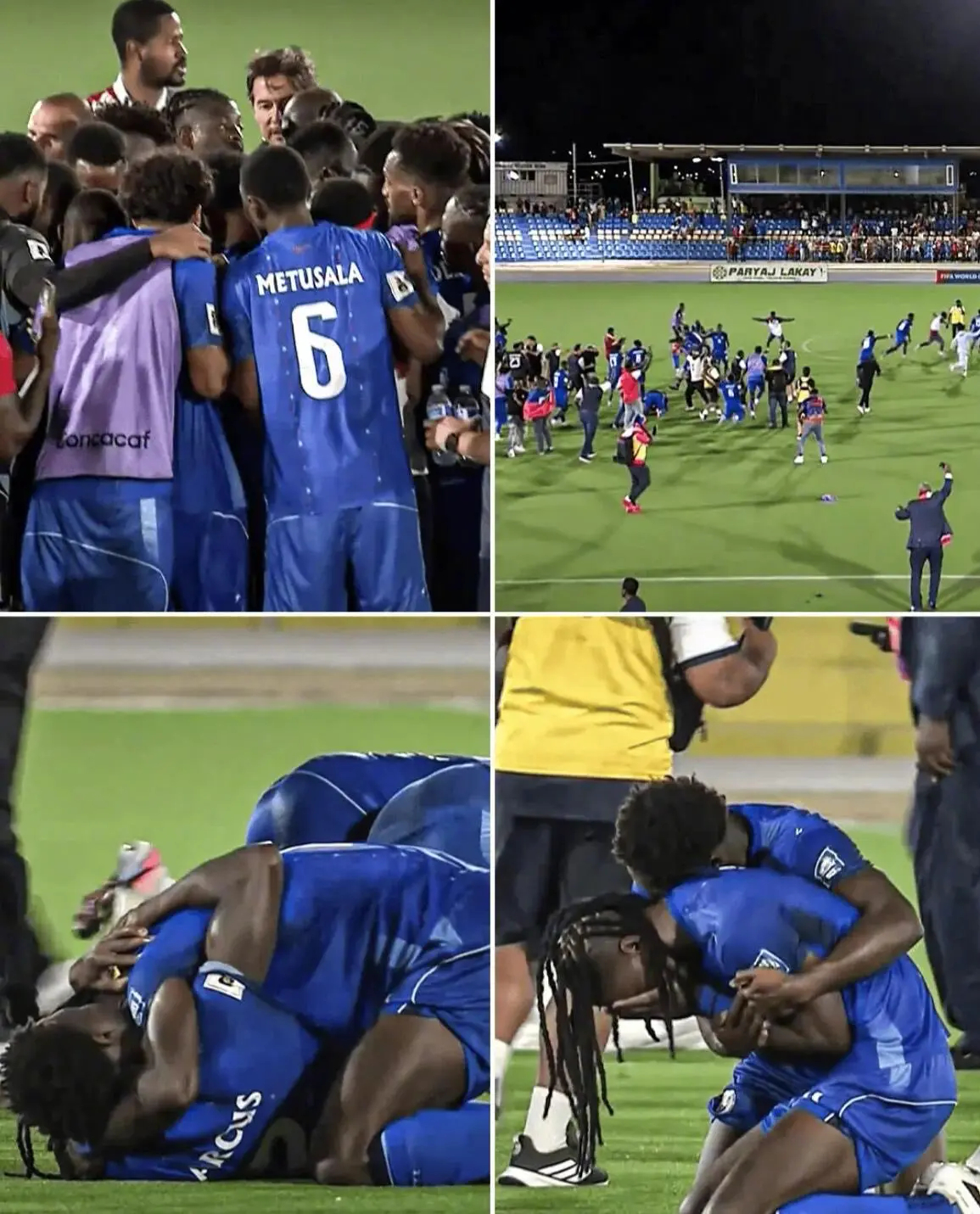 当海地的比赛结束时，洪都拉斯和哥斯达黎加之间的比分依然是0-0。海地球员们在场内