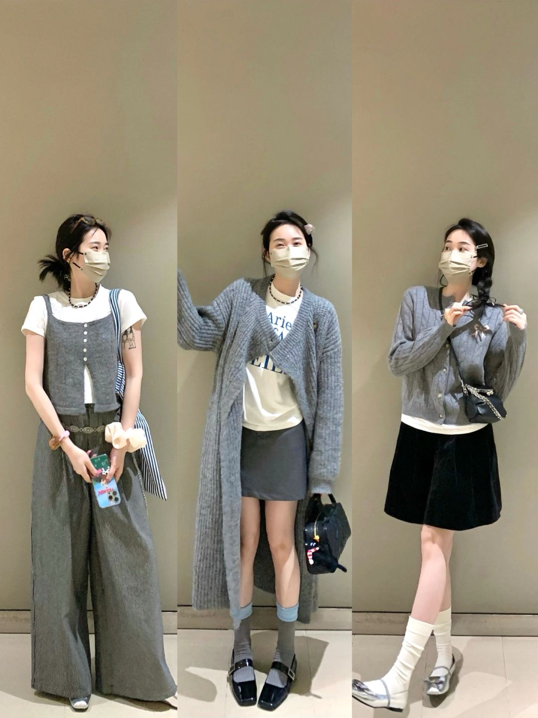 all grey灰色系叠穿太喜欢啦！！！