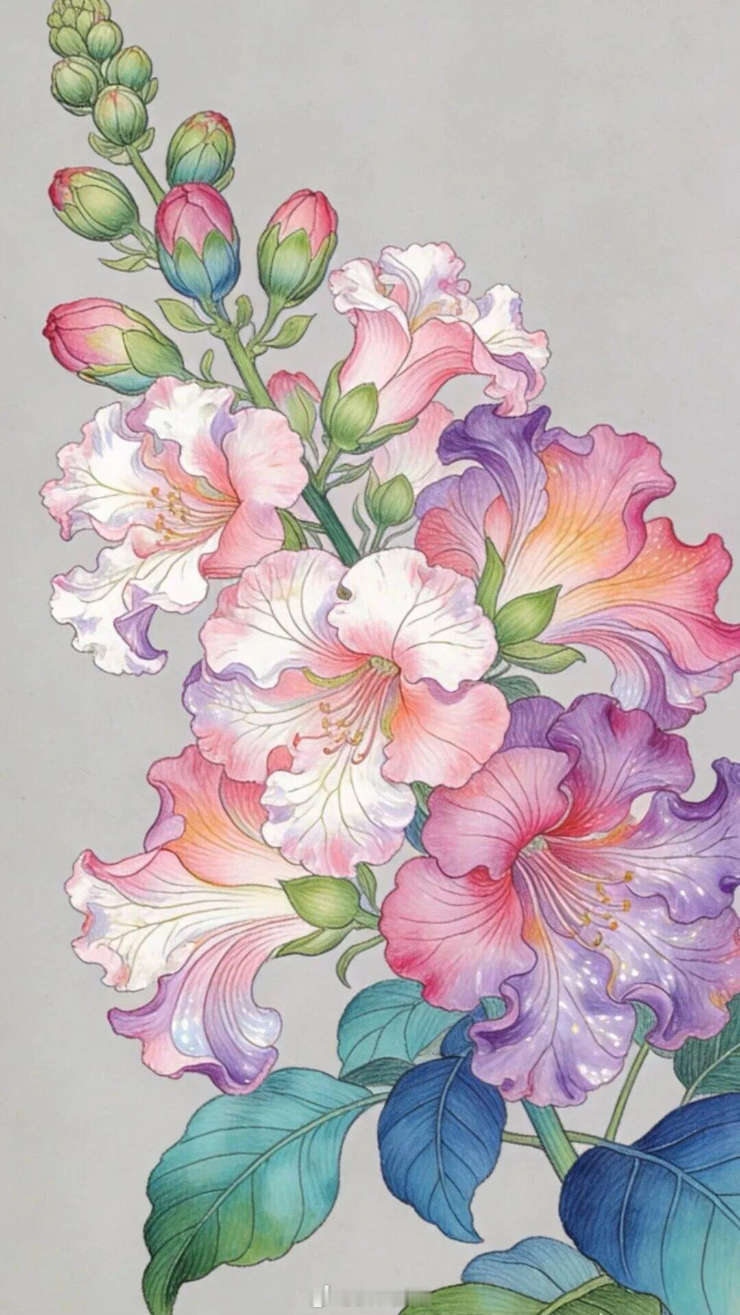 谁道花无红百日，紫薇长放半年花。 ——南宋·杨万里。古风诗词中华好诗词