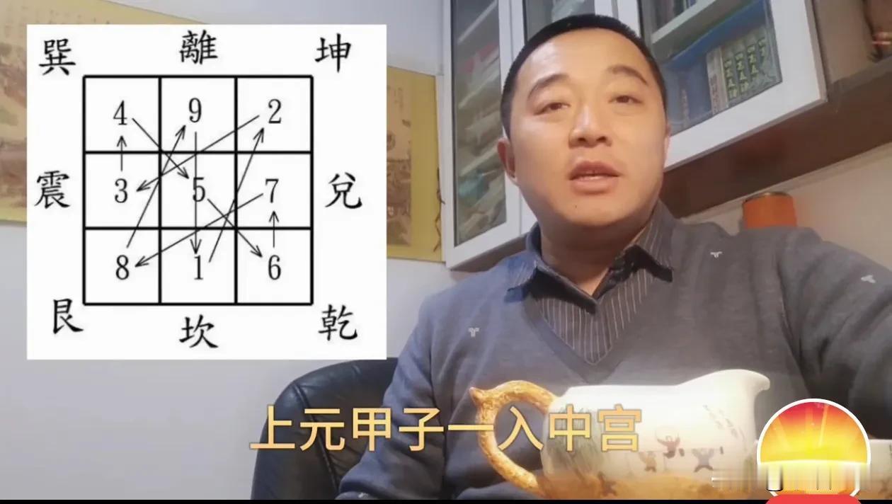 神奇的1，4，7，三元进中宫的甲子数字。再按河图起始盘 567891234顺序，