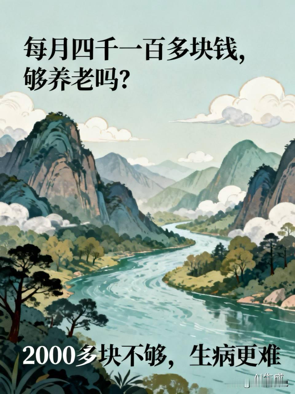 每月四千一百多块钱,够养老吗?
每个月2000多块钱就够养老了，但是，如果生病，