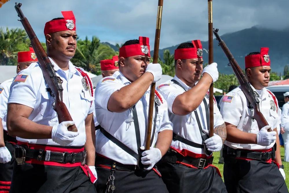 2024年4月17日，南太平洋岛国美国属萨摩亚帕果帕果，美国属萨摩亚警察在第12
