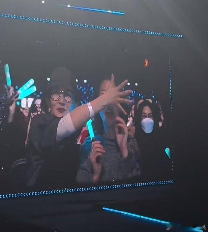 谢娜手上戴着住院手环  谢娜戴住院手环参加张杰演唱会  带着病体也要见证张杰的闪