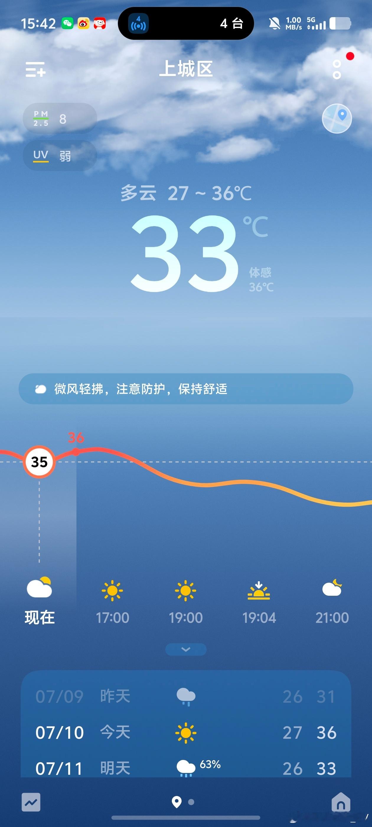 台风巴威位置杭州应该不会有影响吧，今天太阳超级大，热的不行了 