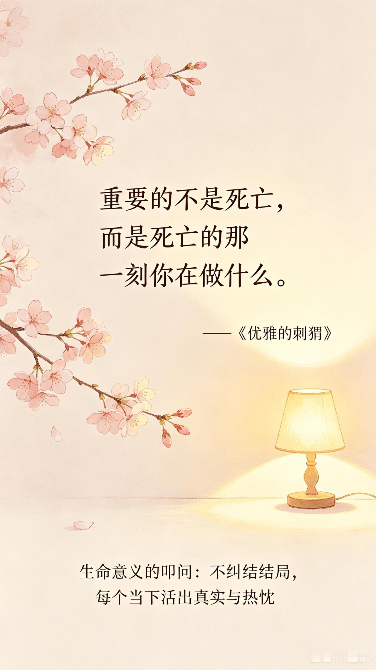 今天学到的金句，“重要的不是死亡，而是死亡的那一刻你在做什么。”