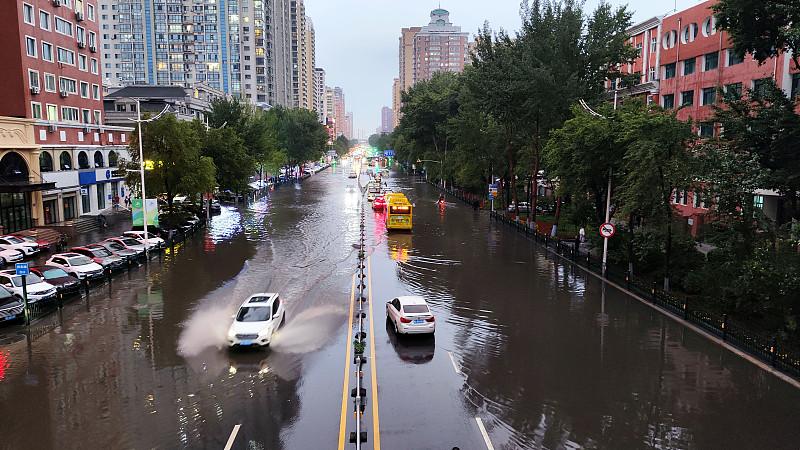 哈尔滨这场暴雨可太猛了，中央大街直接成了“中央大河”。我刷到好多现场视频，街道上