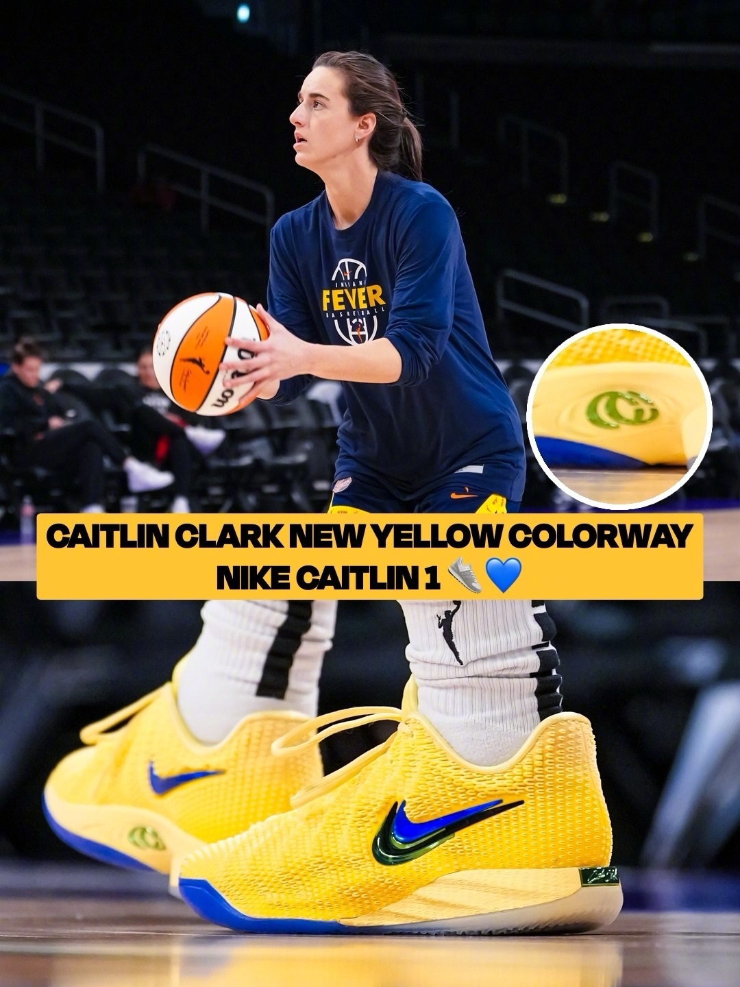 凯特琳·克拉克签名鞋Nike Caitlin 1的新配色，相当醒目。 