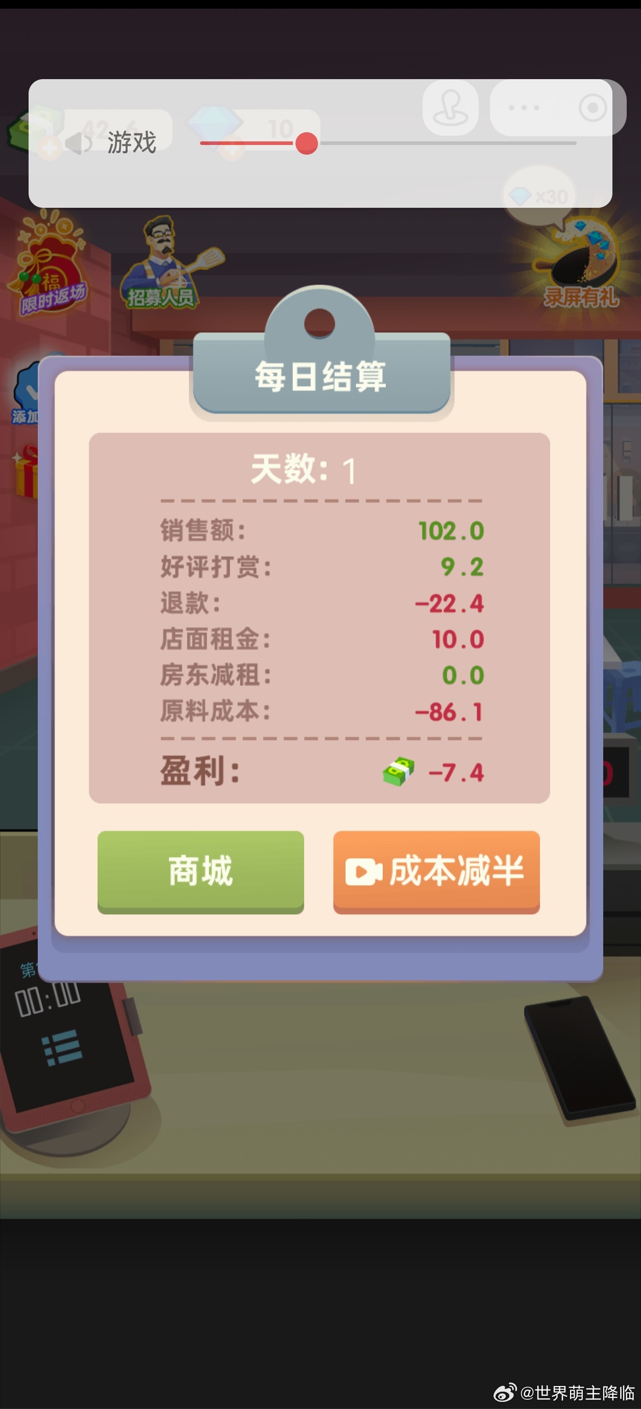 倒欠7.4。 ​​​