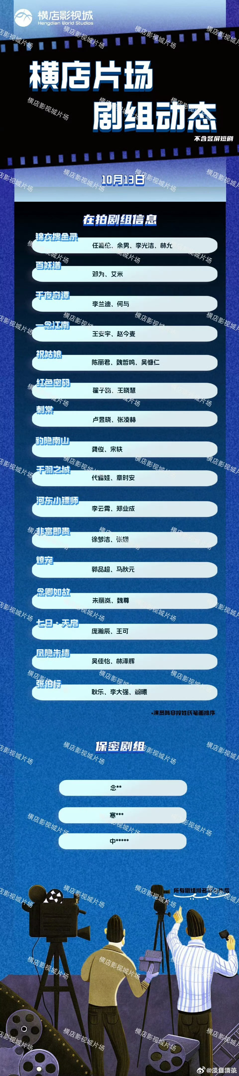 好多古装剧名都没听过……横店好萧条 ​​​