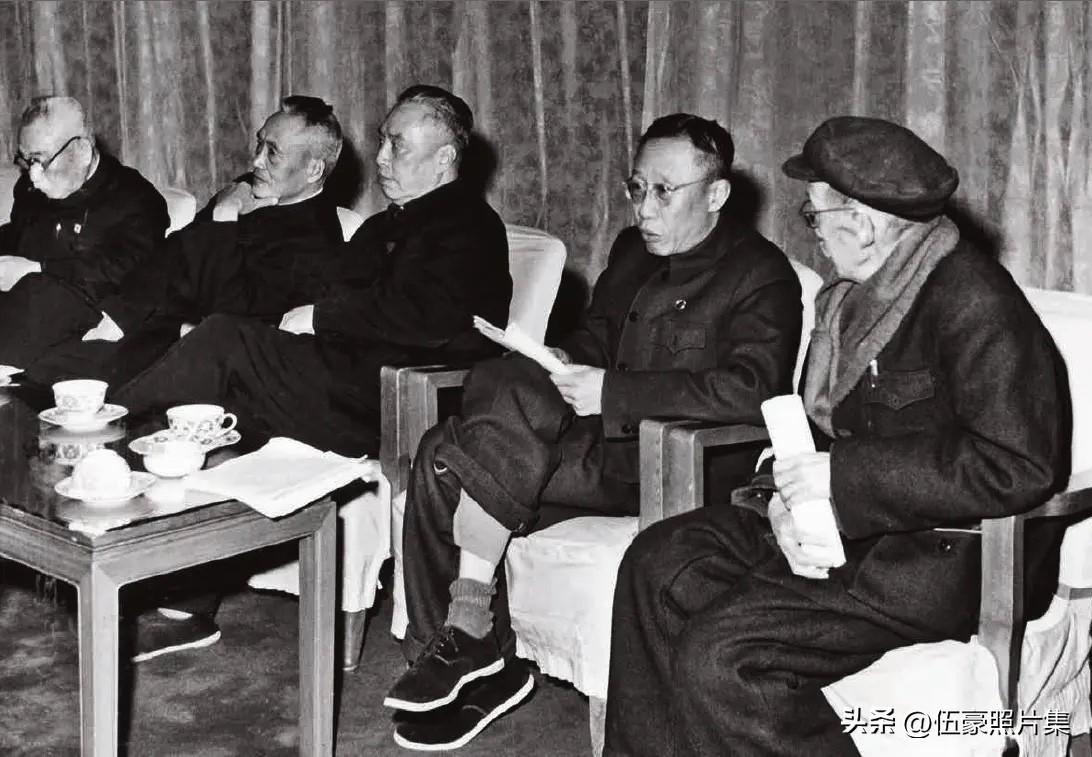1962年3月，获得特赦不久的溥仪（右二），作为特邀代表在全国政协三届三次会议的