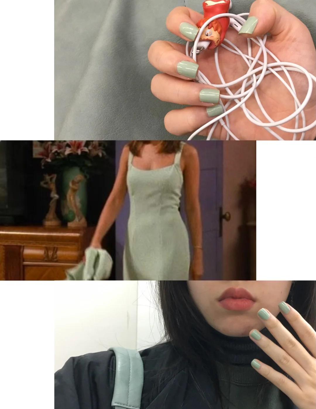 看一眼就难忘的薄荷绿
买的时候完全没想到瑞秋这条裙子，但一涂上就觉得，OMG，有