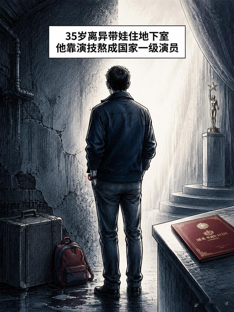 35岁离异带娃住地下室 他靠演技熬成国家一级演员

更让人意外的是，他的第二