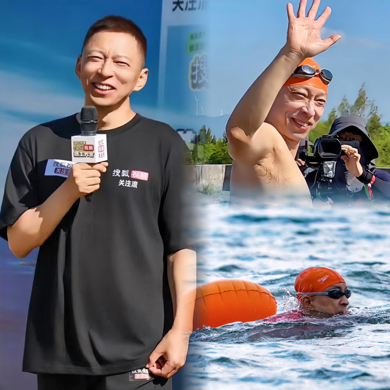 张朝阳真牛！
不仅有亿万身家，还是清华学霸！

更神奇是他60岁了，竟然还能横渡