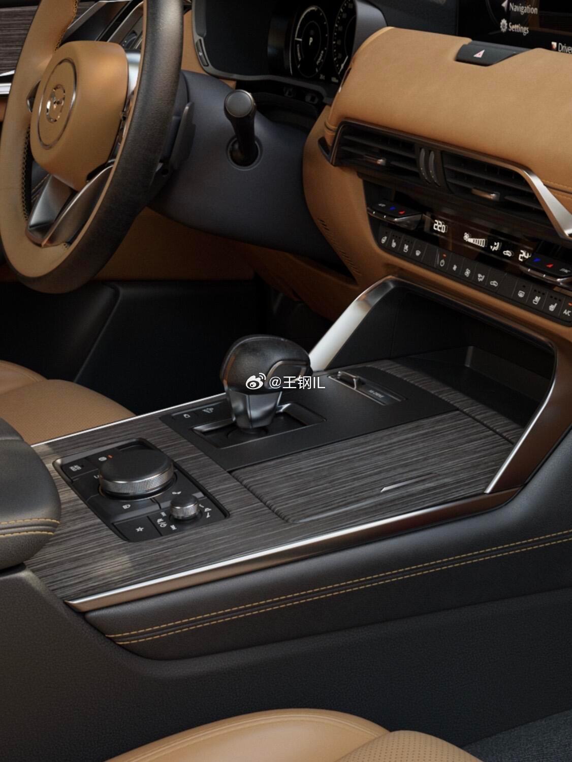 马自达CX-80内饰布局风格。是不是有点像雷车呢马自达
