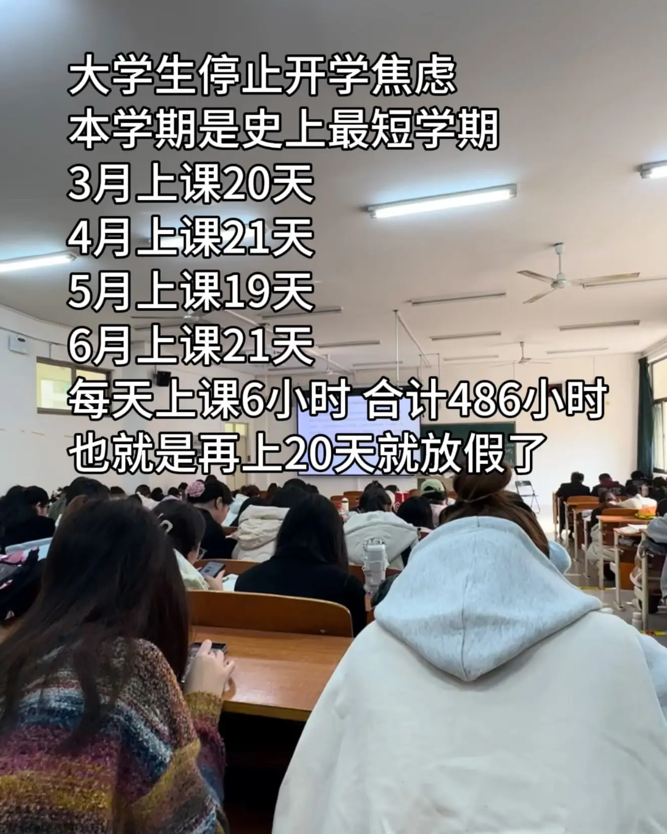 大学生停止开学焦虑。