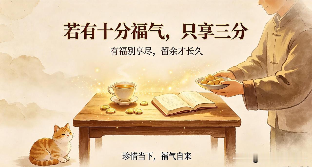 若有十分福气，只享三分
 
倘若人生拥有十分福运，不妨只享用三分。
 
道理其实