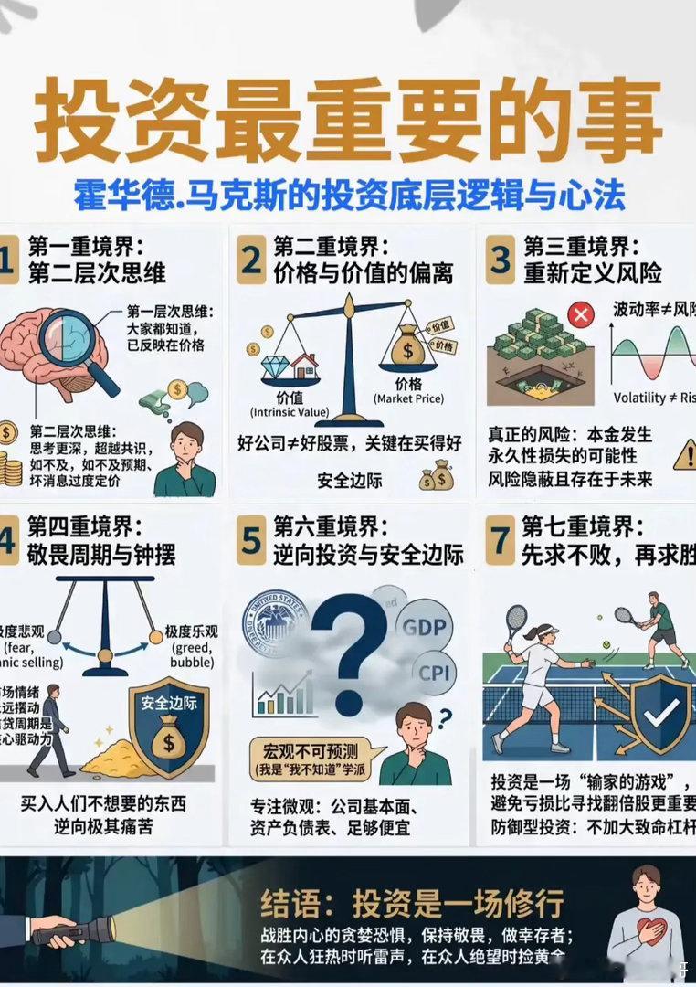 投资7重境界！读懂霍华德·马克斯底层心法，少走十年弯路       多数人炒股亏