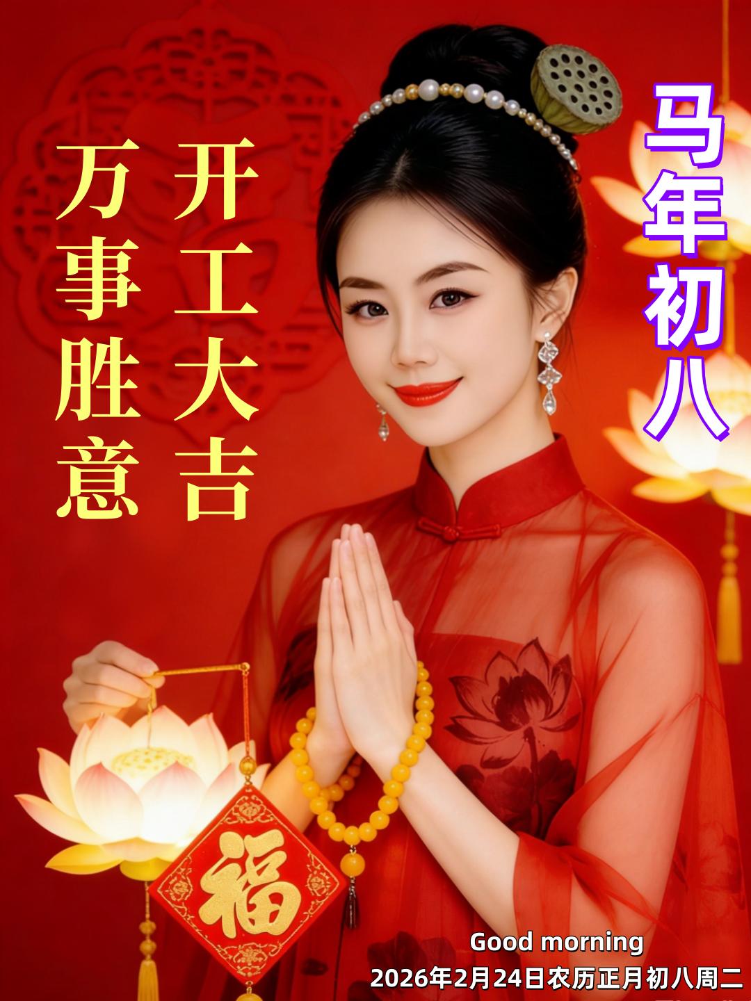 集卡领红包今日正月初八，开工第一天，祝大家开工大吉，万事如意，心想事成[作揖]