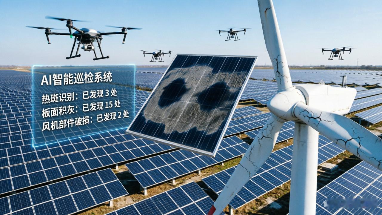 10倍效率提升！移动天工AI巡检，彻底解放新能源运维人力
 
曾见过荒野光伏、风