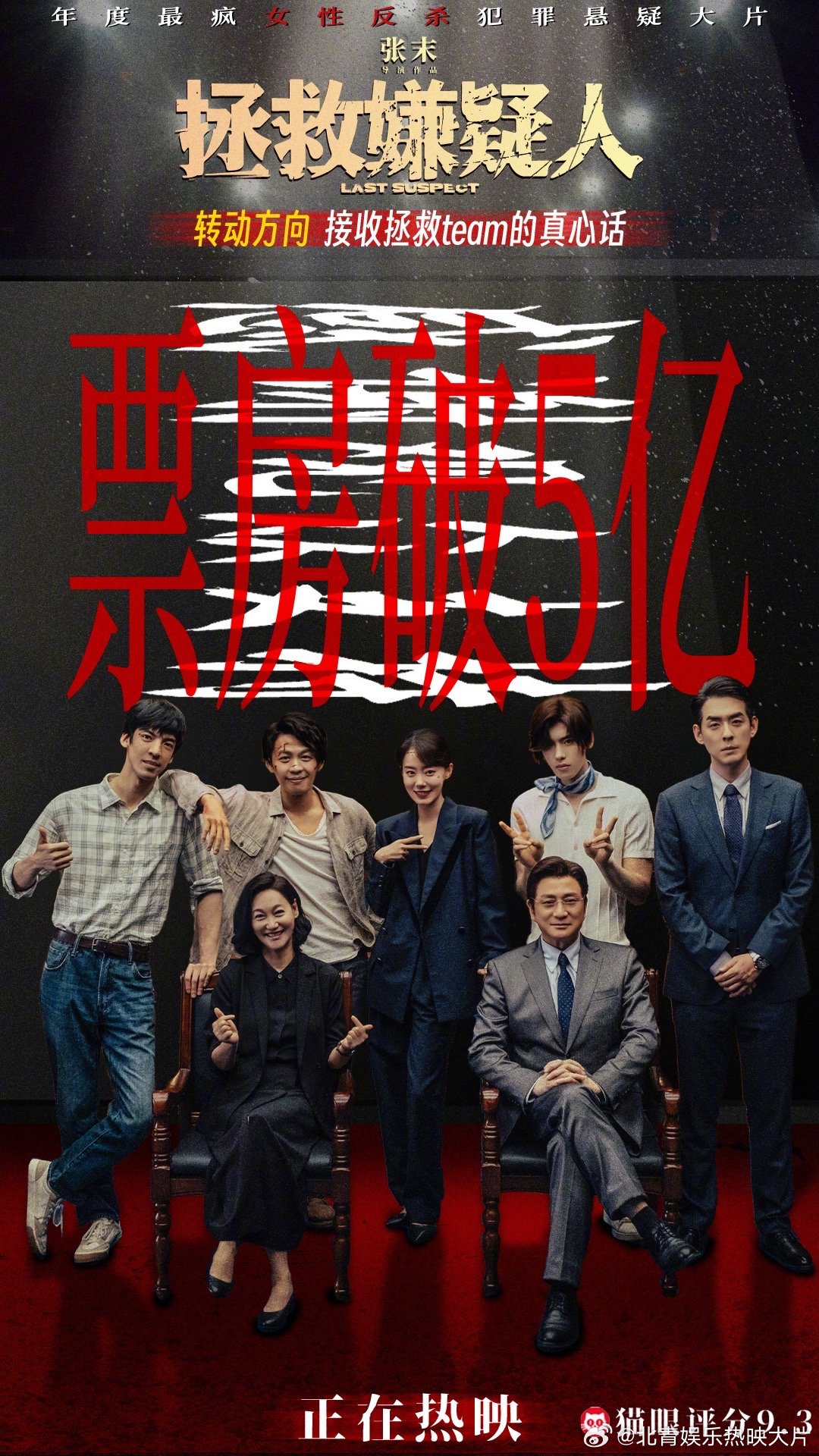 #张小斐拯救嫌疑人破5亿# 《拯救嫌疑人》票房破5亿！ ​​​