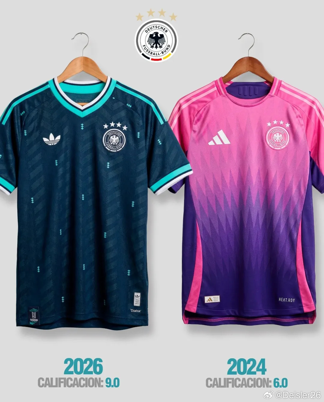 🚨1993-2026德國國家隊全部客場球衣，及媒體評分⚫️🔴🟡哪一款球衣是