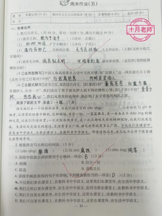 八年级下册语文积累运用与阅读积累专题