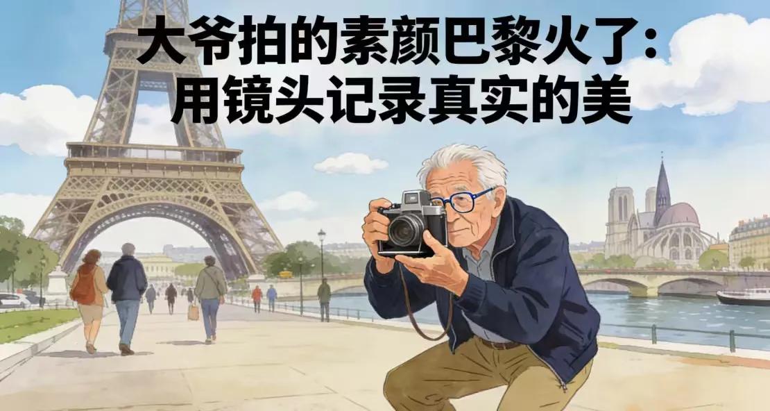 大爷手机里的“素颜巴黎”意外刷屏，网友调侃：法国文旅一年白干！
斑驳的铁塔和浑浊