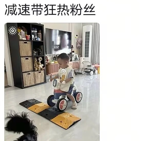孩子喜欢减速带，于是在家里整了一个 ​​​