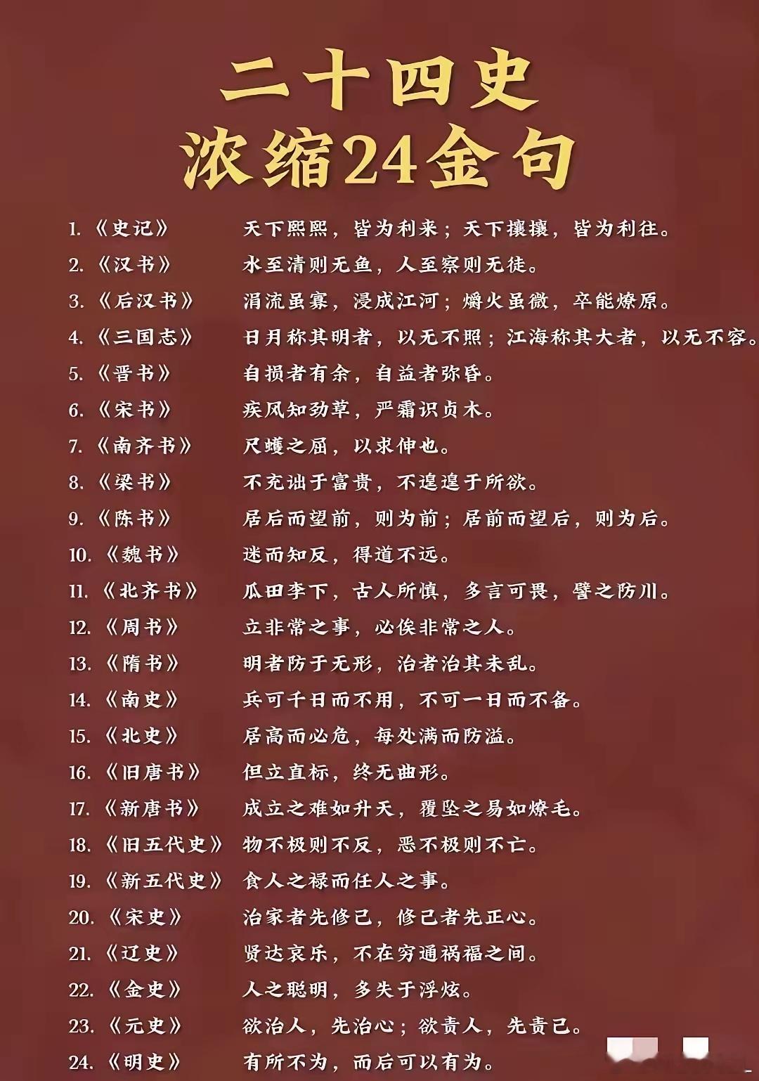 二十四史二十四句 ​ ​​​