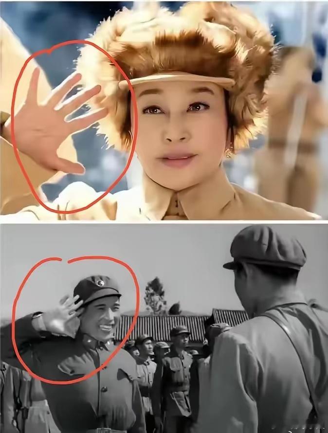 以前觉得刘晓庆这个五指炸开式的敬礼太随意了，现在才晓得新兵蛋子第一次见领导激动之