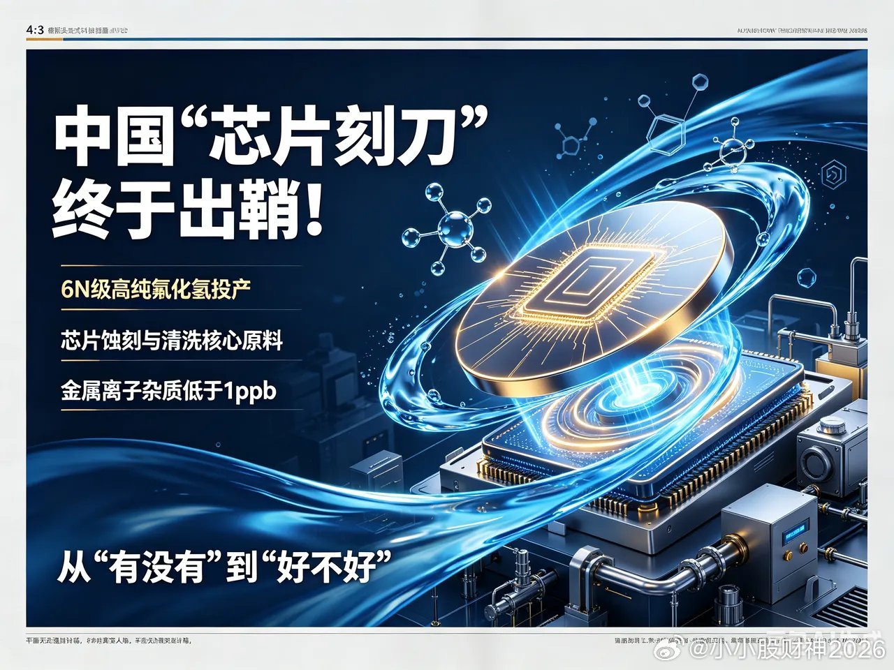 中国“芯片刻刀”终于出鞘！ 7月19日，山东滨化集团6N级（99.9999%）高