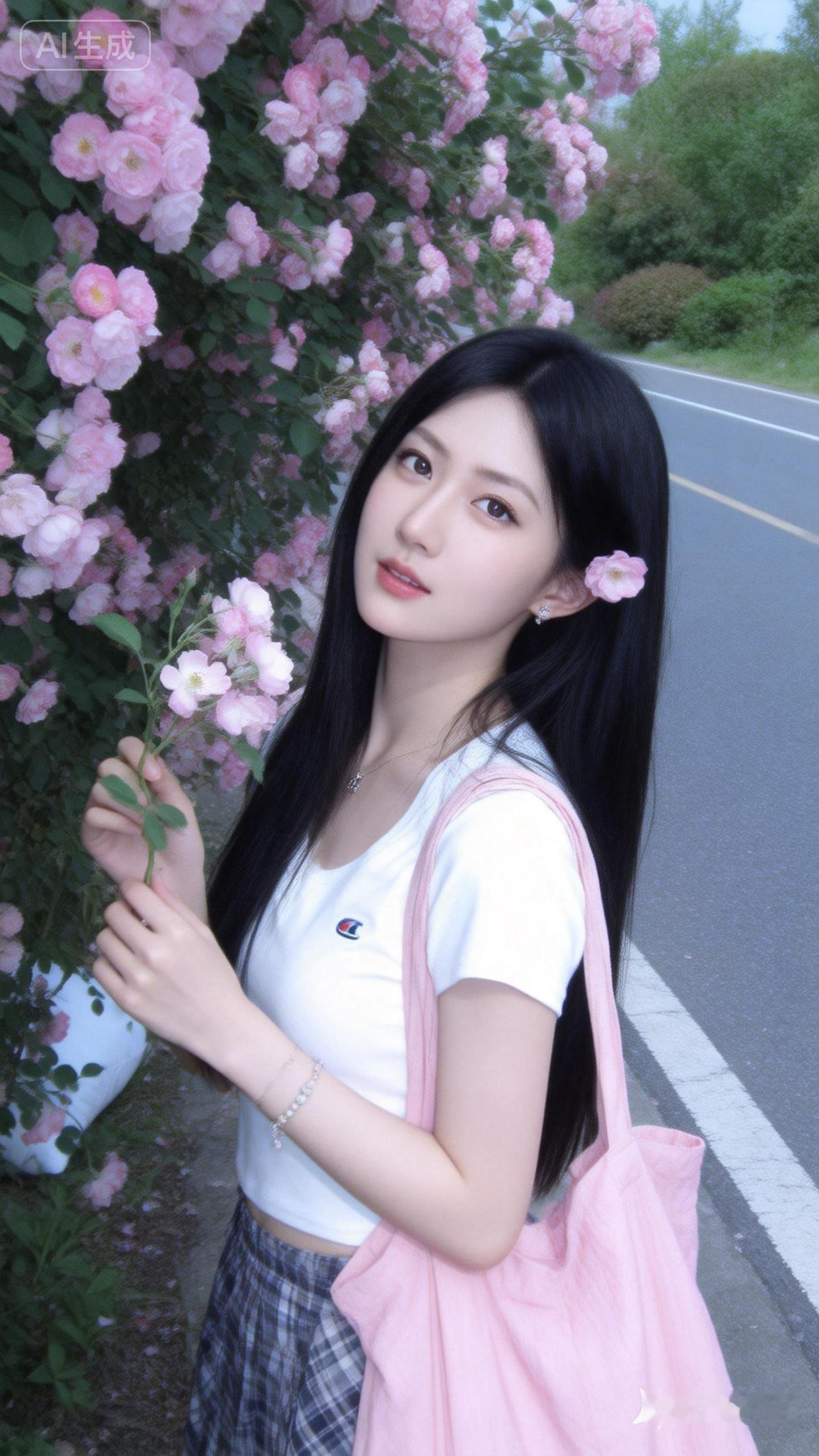 在浪漫的粉色花海中，遇见最美的自己🌸💕