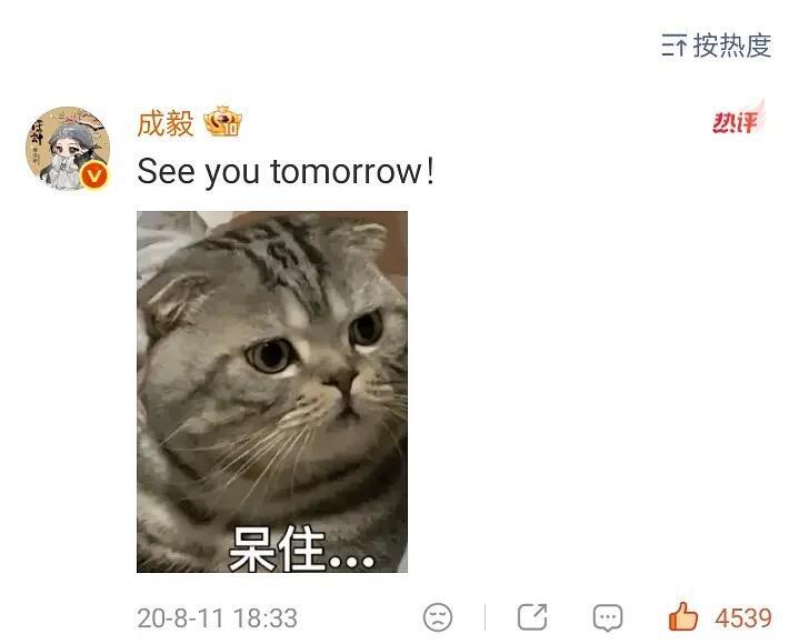 成毅严选的表情包。以后我要大用特用