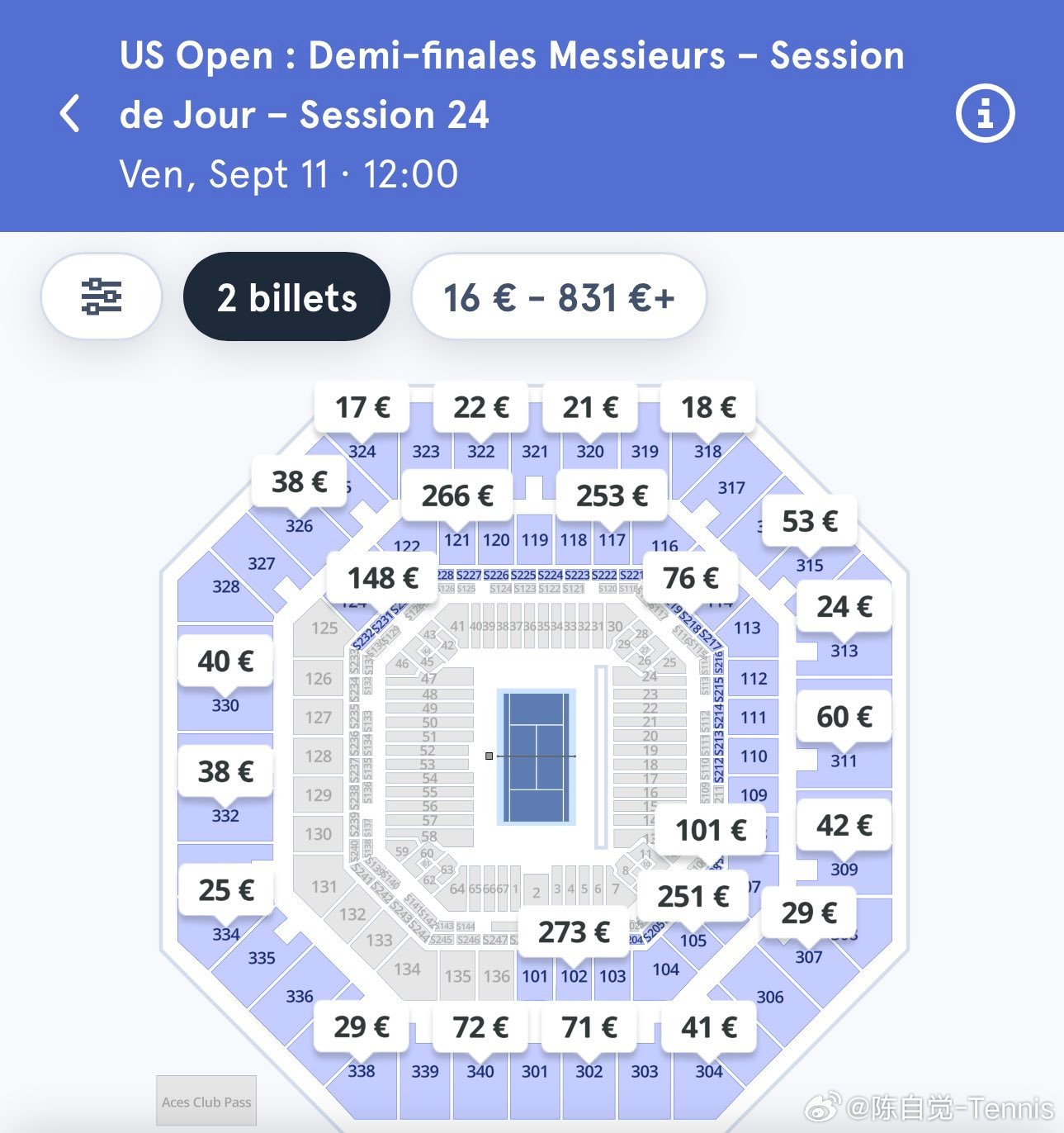 🚨 美网半决赛门票仅售 17 欧元！🤯🎟️就在兹维列夫对阵卡恰诺夫的半决赛