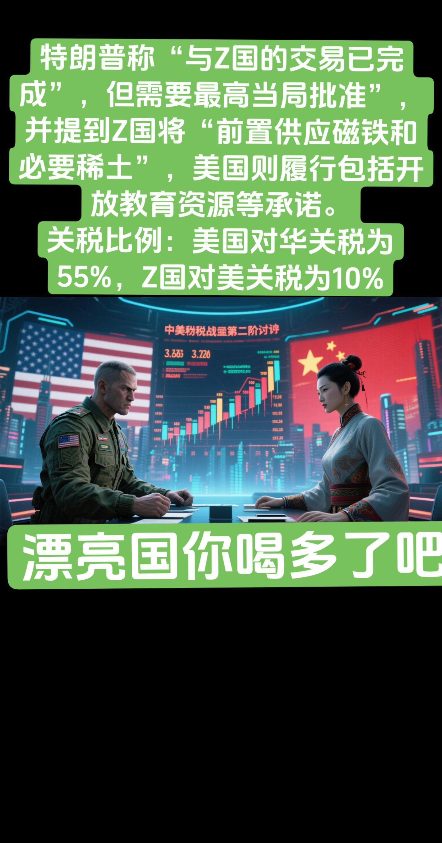 稀土换芯片如果达成，最多也是英伟达低阶H20芯片解除管制，民用会放开一...