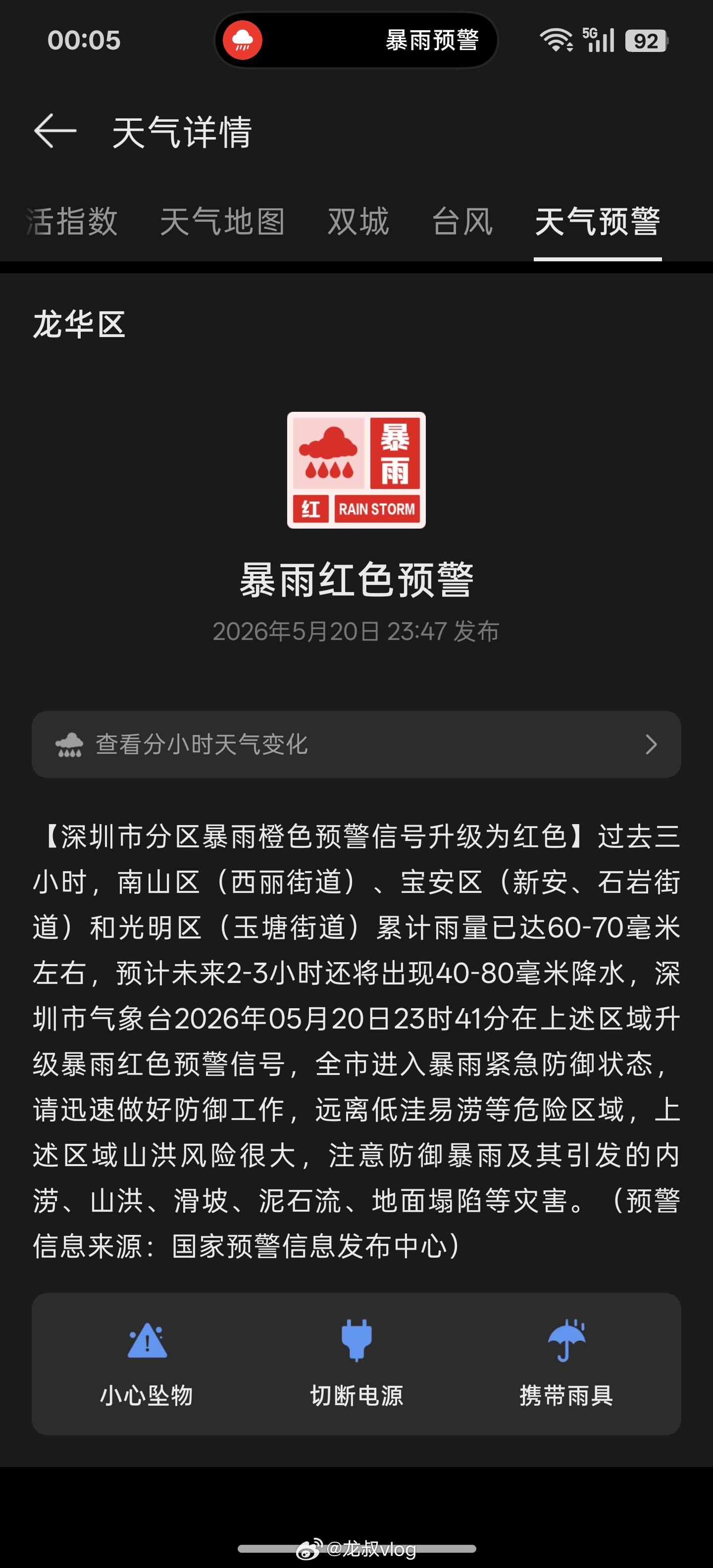 深圳暴雨这一晚上真是闹腾啊，发了多少次暴雨红色预警了？ 
