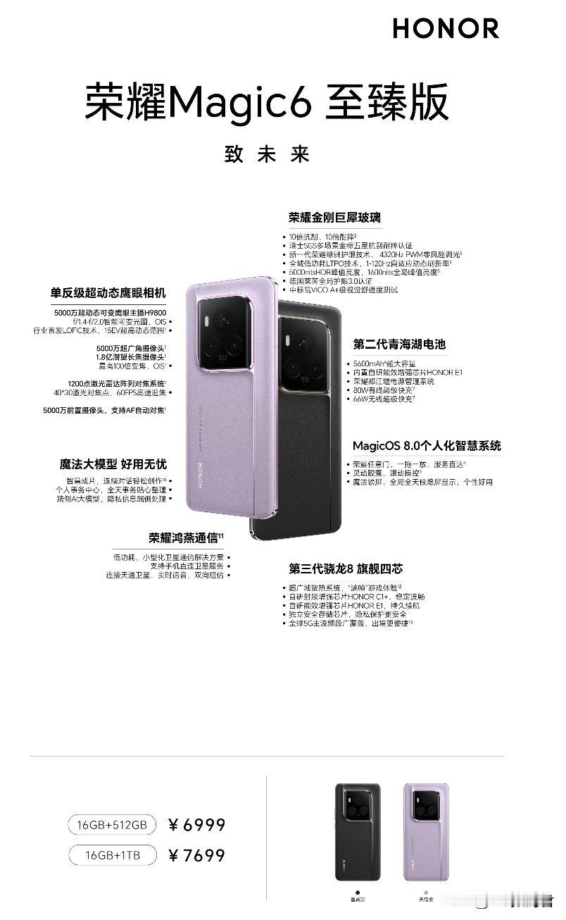荣耀Magic6至臻版购买建议
     如果你想买一台荣耀Magic6至臻版，