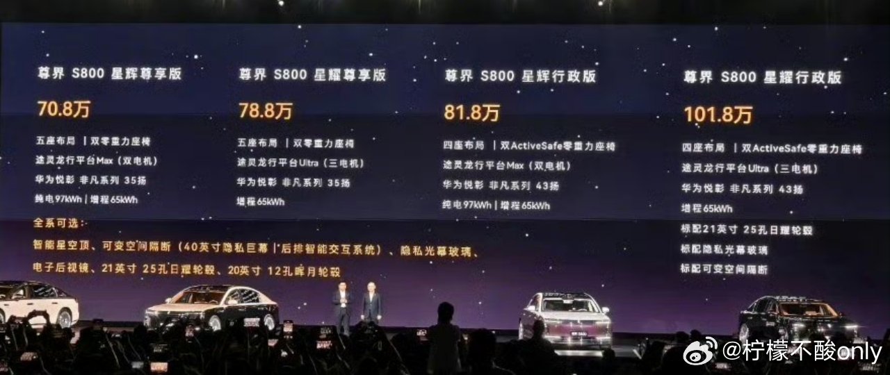 尊界s800入门款从之前的100万直接拉到70万，力度很大啊！行政级轿车要开始厮