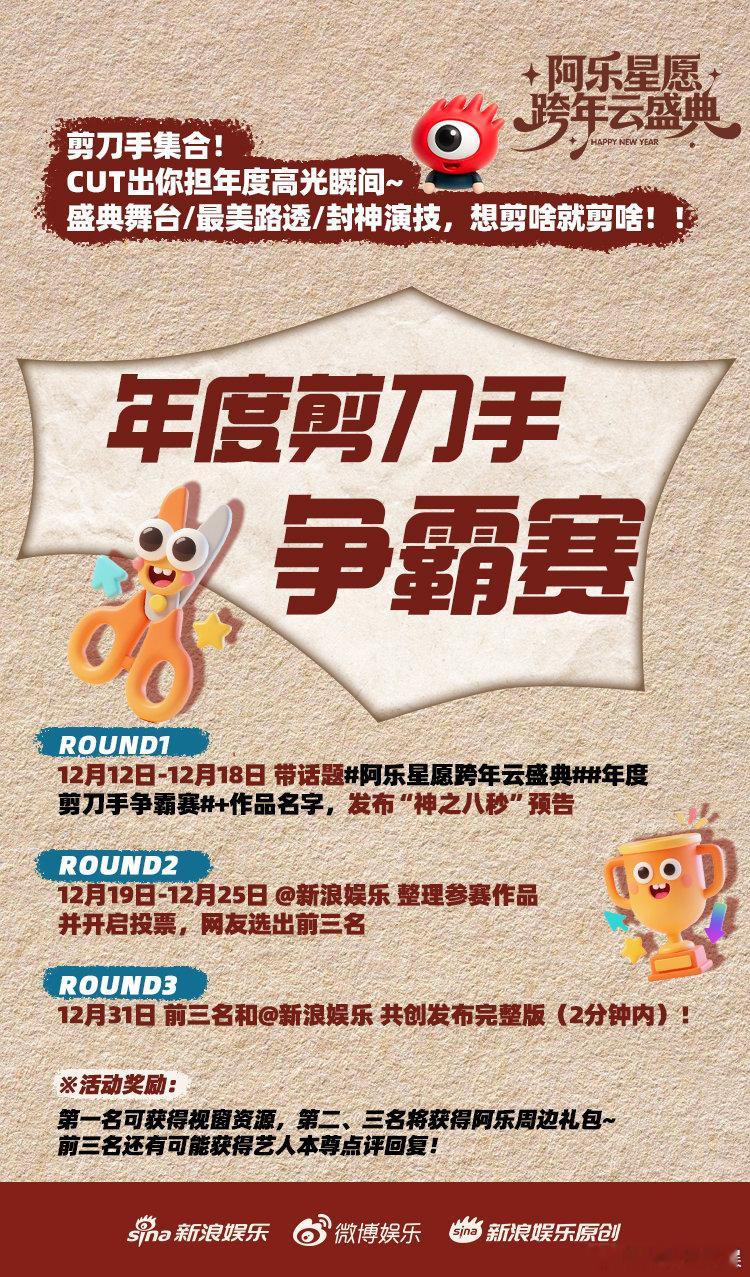 阿乐星愿跨年云盛典特别策划之年度剪刀手争霸赛开启！TA的每帧惊艳瞬间都该被全网看