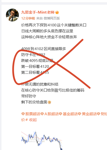 4099多单触及4092防守离场白盘大级别拉扯确实超出了预期按纪律小损出局，不跟