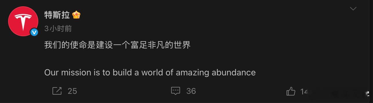 老马在股东大会上说，特斯拉 要建设一个富足非凡的世界，取代了大家熟悉的 加速世界