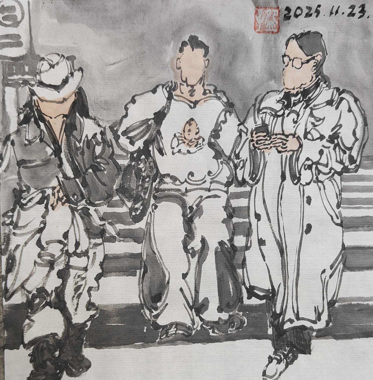 碗子的纸片水墨