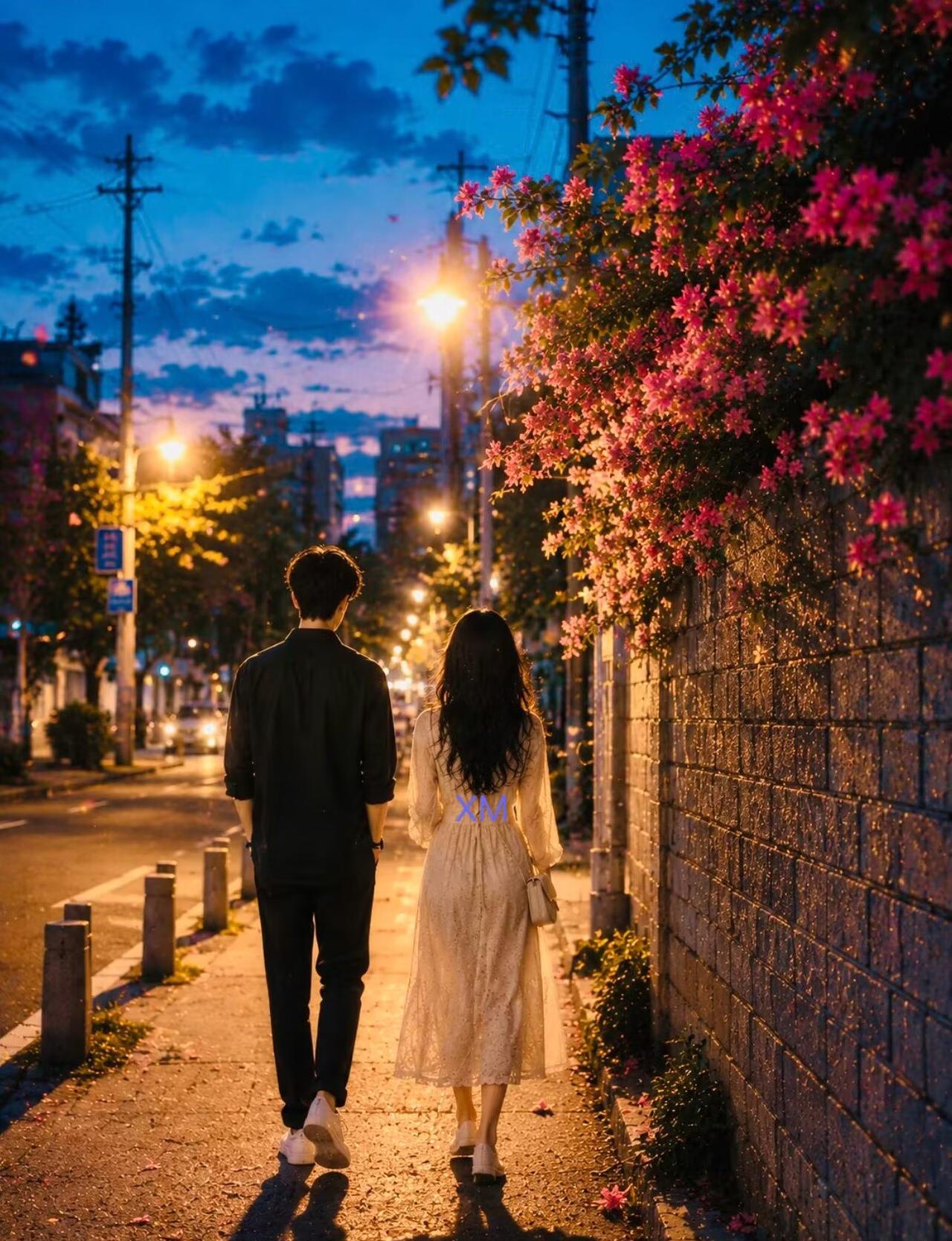 白首不渝·暮色温柔
城市的灯火渐次亮起，
像星河坠入了人间，
而我们的影子，
被