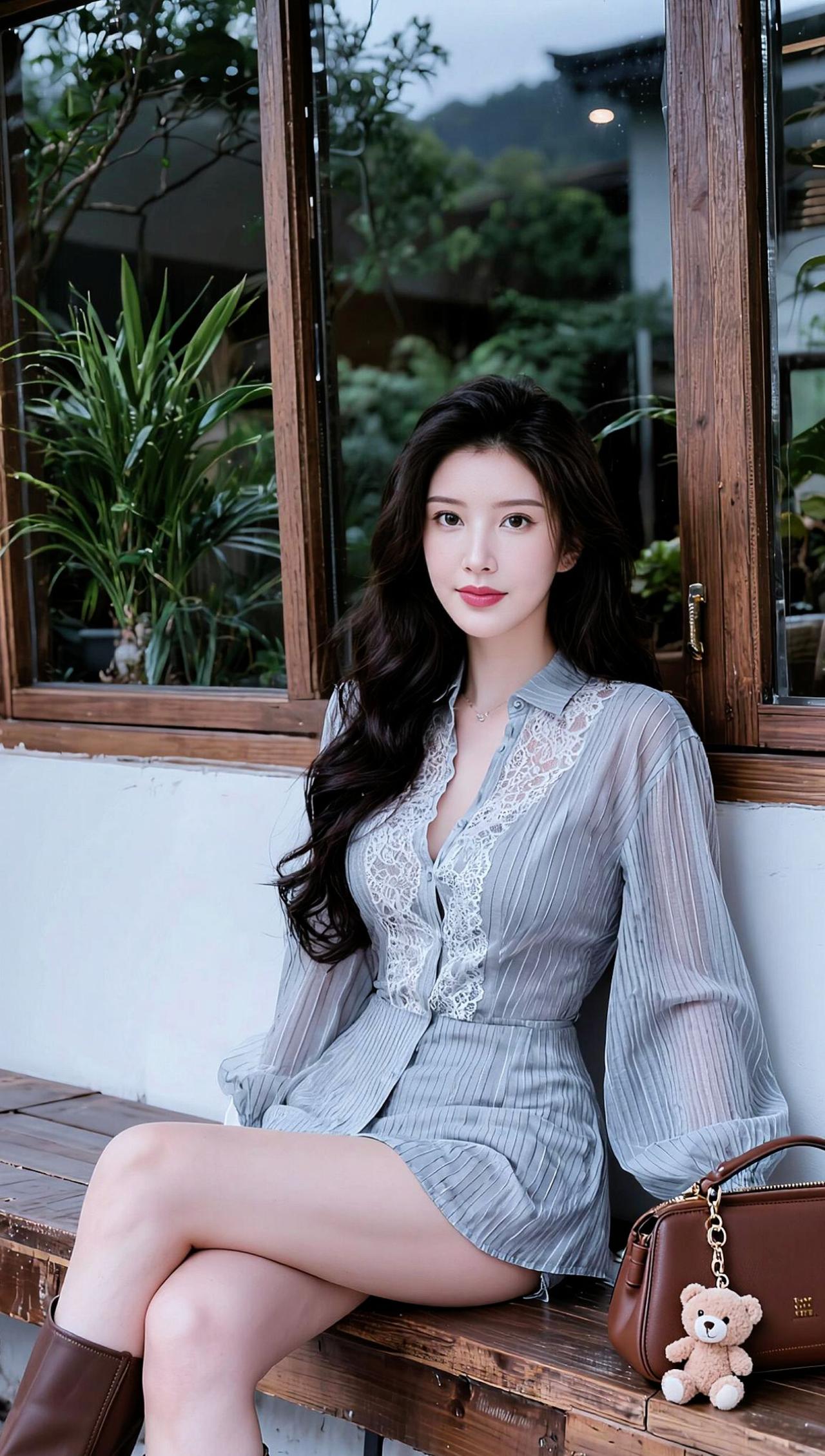 AI优雅熟女写真 随变ai随便玩 纯欲风穿搭 理想女友穿搭 初恋裙