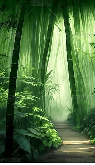 黄昏的光斜斜地漏下来，被密密匝匝的竹叶筛成了碎金。我抬头望去，竹竿笔直地刺向天空
