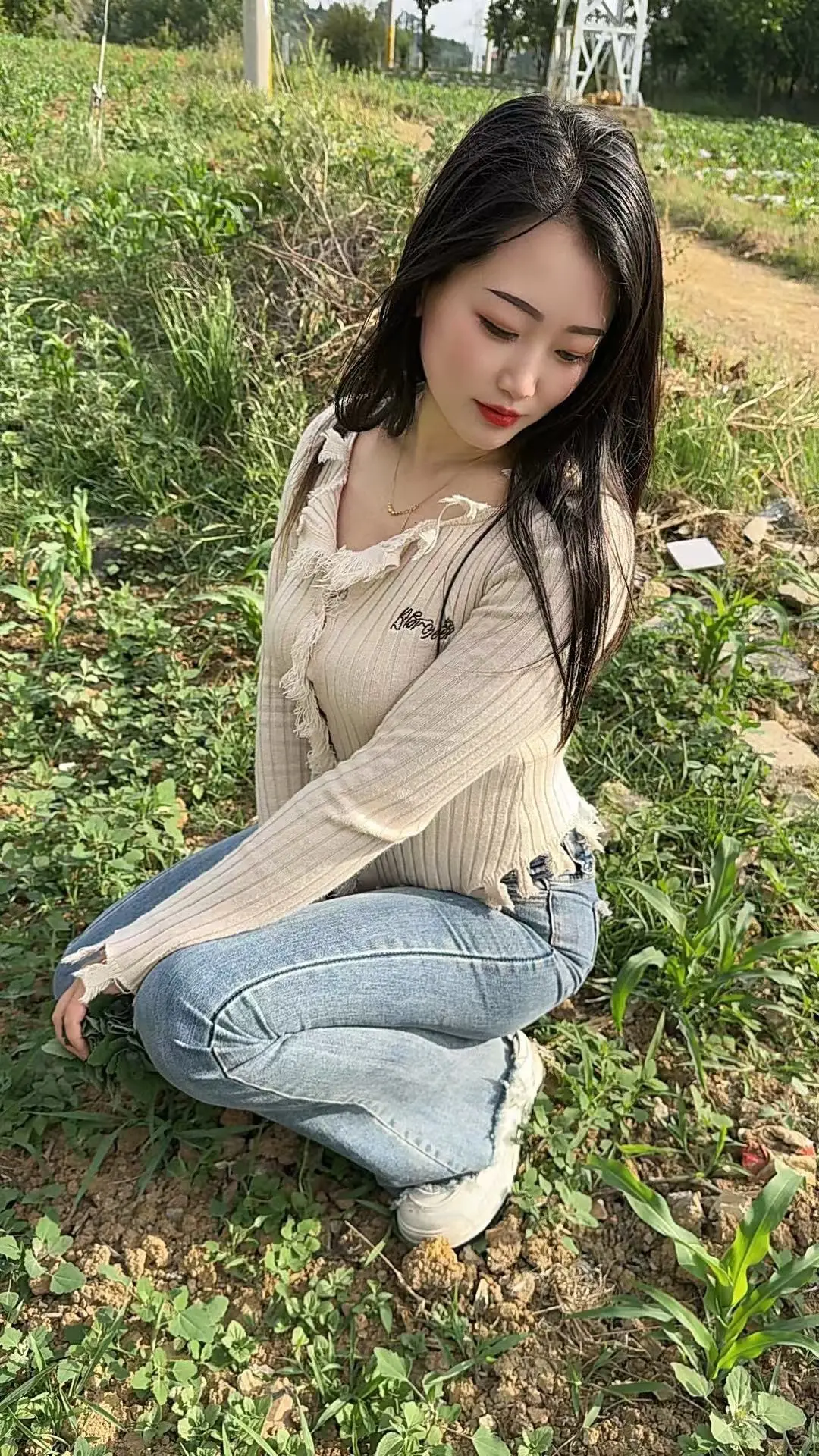 肉肉女生穿搭 乡间甜美穿搭 微胖女生