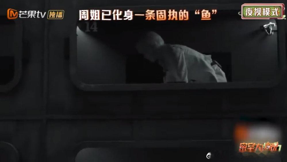 周笔畅再爬就要回北京了 笔笔在密室里那叫一个自在，储藏格空间轻松驾驭。大张伟这句