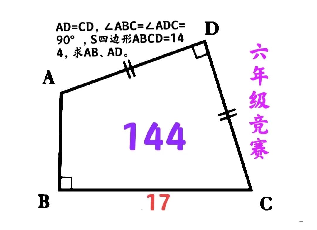 “团灭，一个也不剩！”这是一道小学六年级数学竞赛题：四边形的面积及一条边长已知，